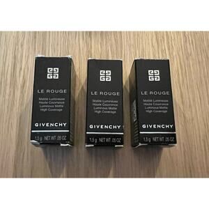 3x Givenchy Le Rouge Lipstick 304 Mandarine Boléro Travel Size 1.5g - .05oz New